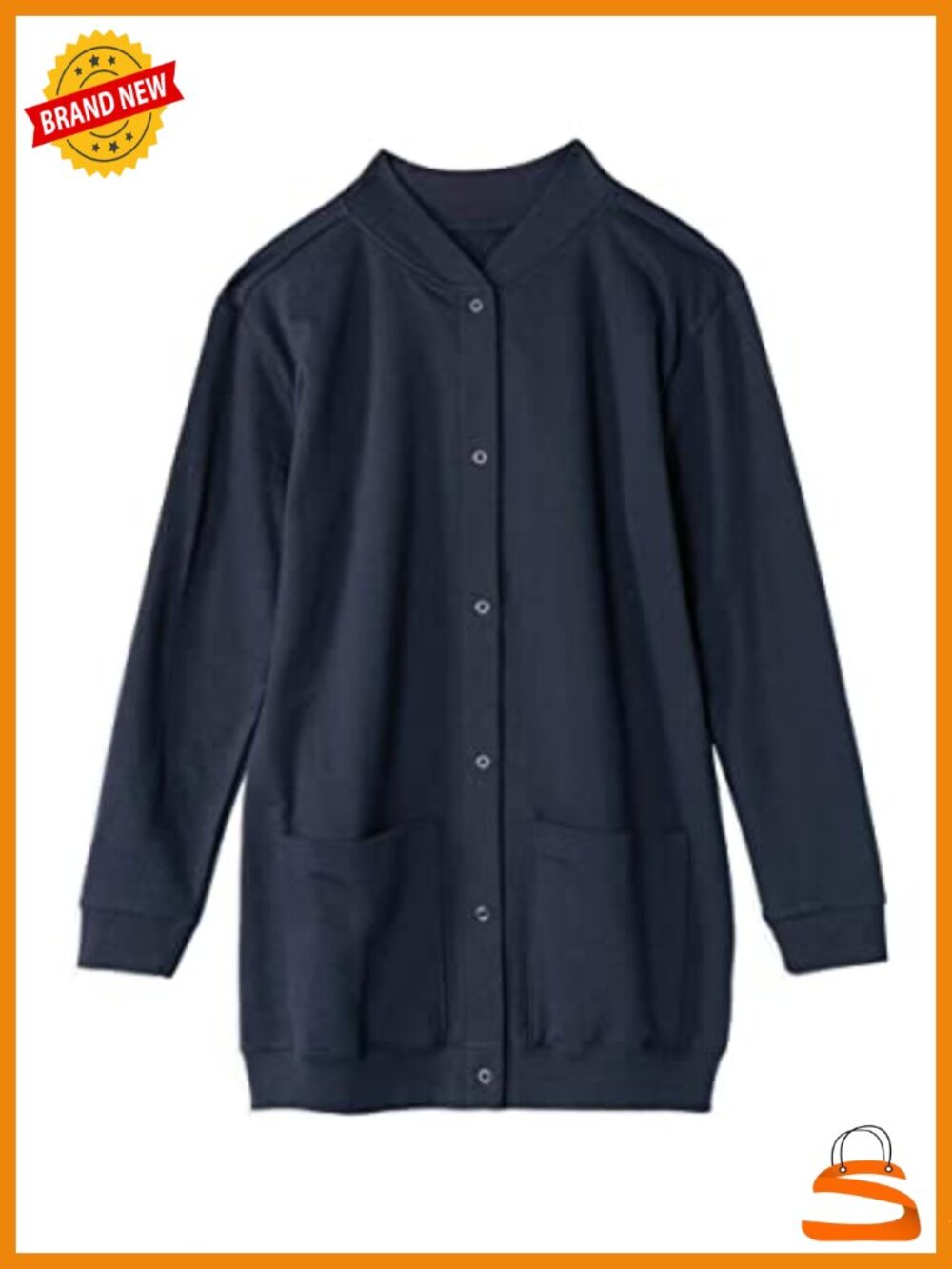 Women Fleece Snap Button Cardigan Sweatshirt Coat Soft Warm Jacket with Pockets - Picture 4 of 6